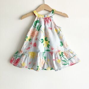 Old Navy Baby Girls 6-12 Mos Dress Floral Print Sleeveless Pale Blue Sundress